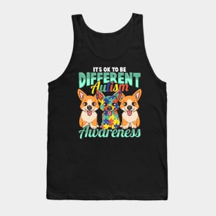 It's OK To Be Different Autism Awareness Puppies Tank Top